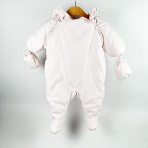 Janie and Jack Footed Zip Hooded Insulated Pram Snow Suit Pink Baby 3-6 months